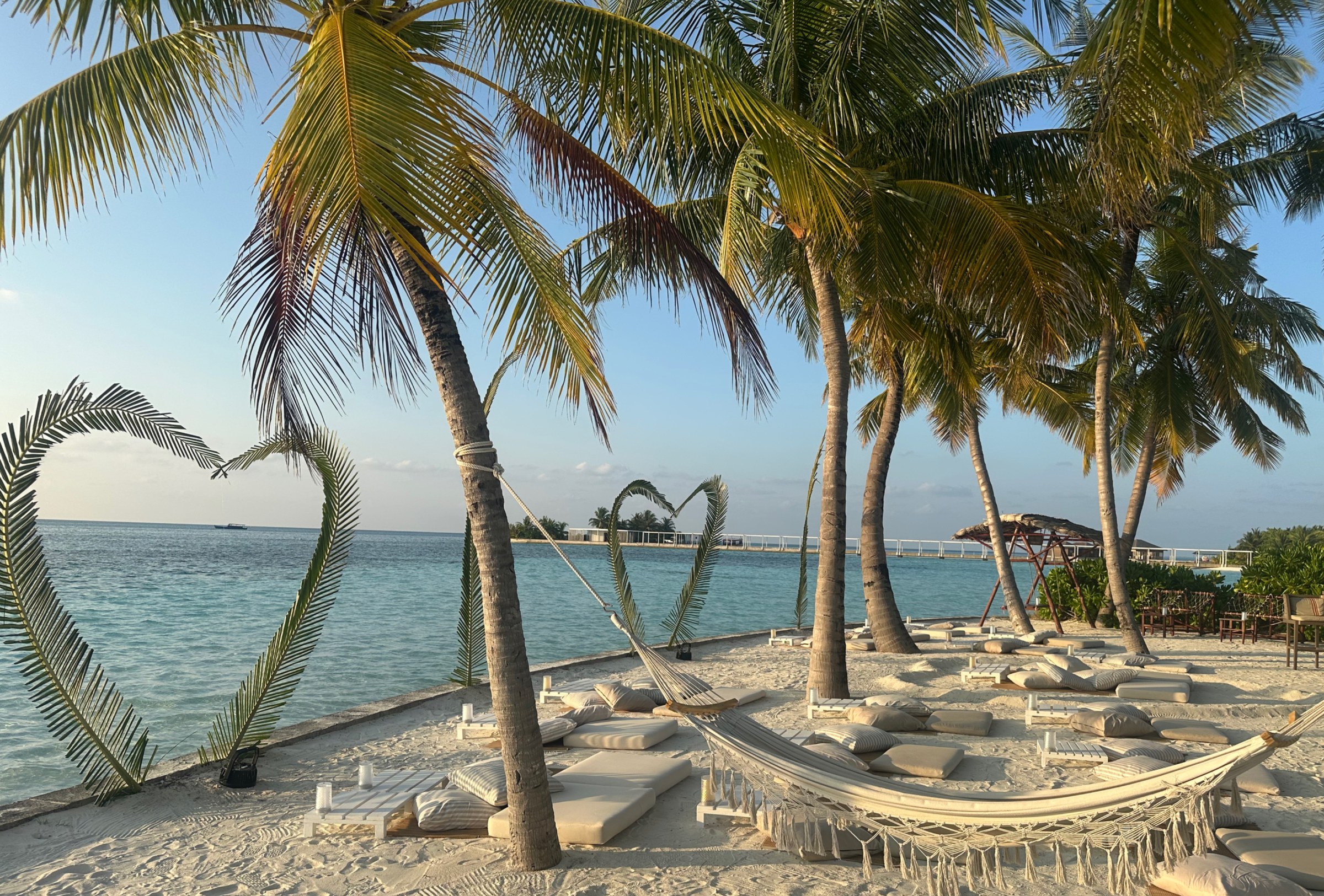 Beach and palm trees in the Maldives