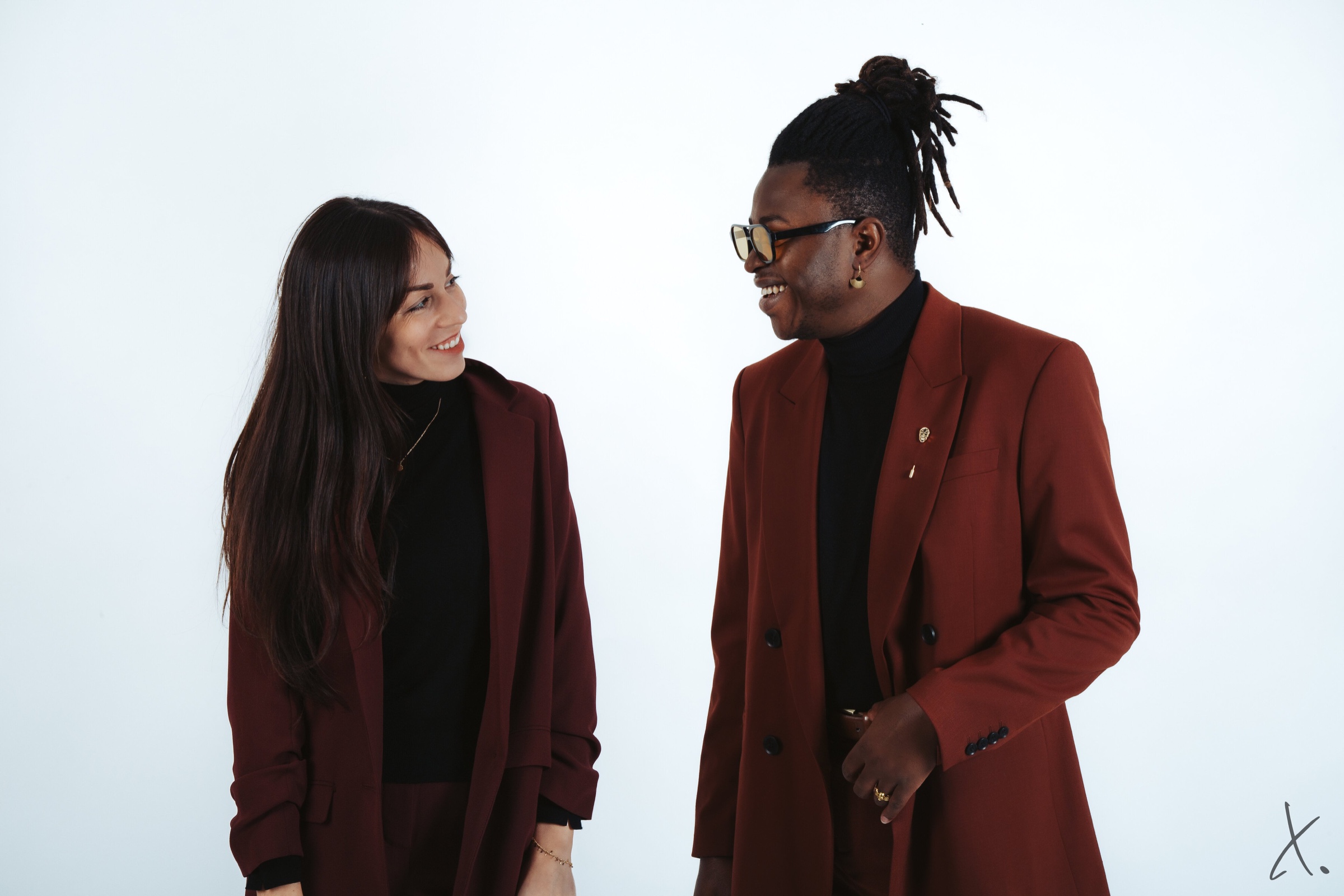 Marie Oya and Eric Maseko in the studio