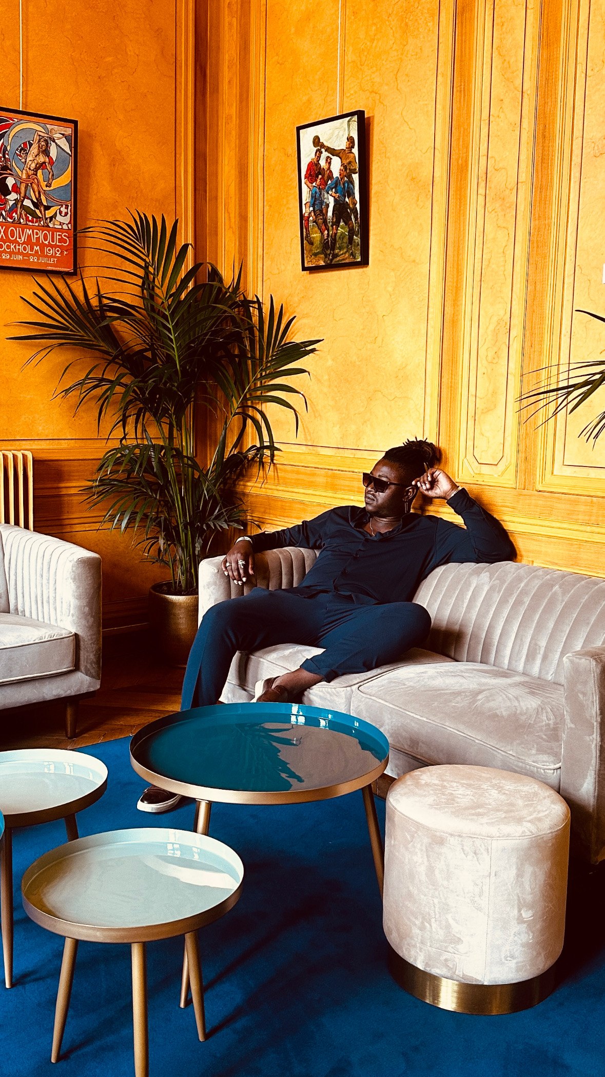Eric Maseko in a hotel lounge
